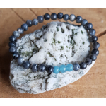 Jongens armband Labradoriet & Aquamarijn